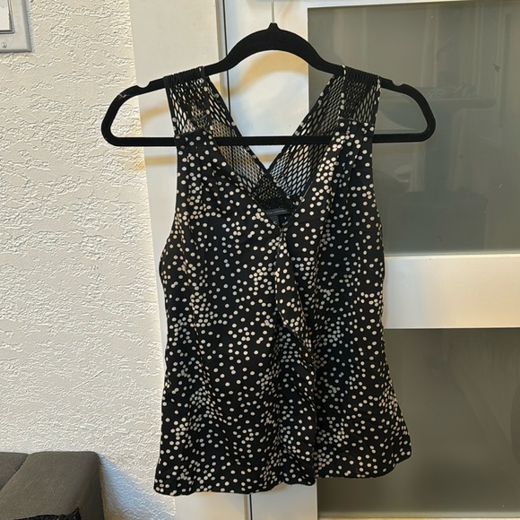 Navy blue polka dot tank top blouse. Super light and comfortable to wear. - Picture 1 of 3